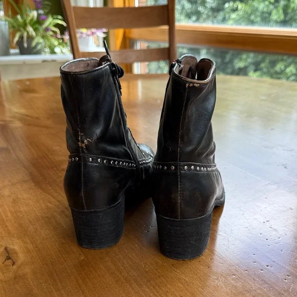 Studded Black Ankle Boots - Picture 3 of 5